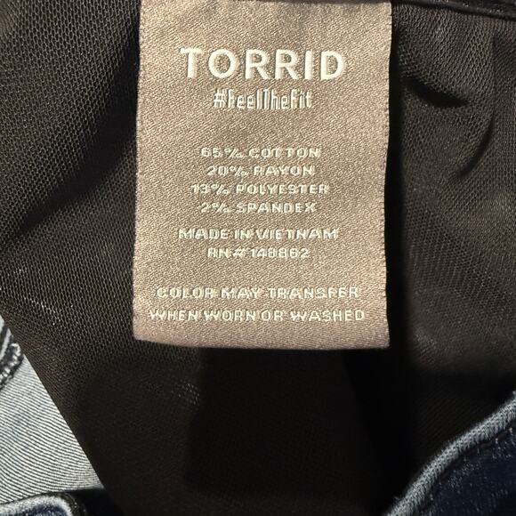 Torrid Bombshell Flare Jeans Super Soft 22S Dark Wash High Rise Plus Size Chic - Picture 7 of 9